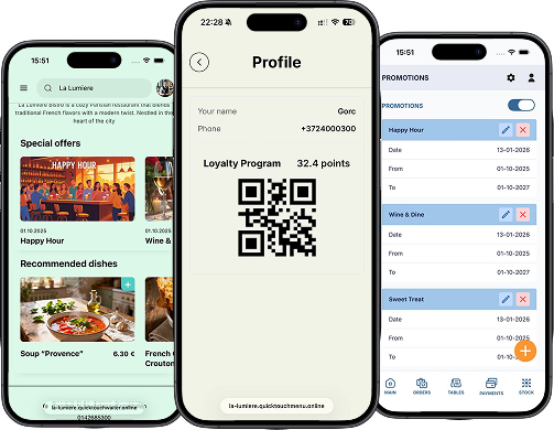 Loyalty program and promotions in the guest app